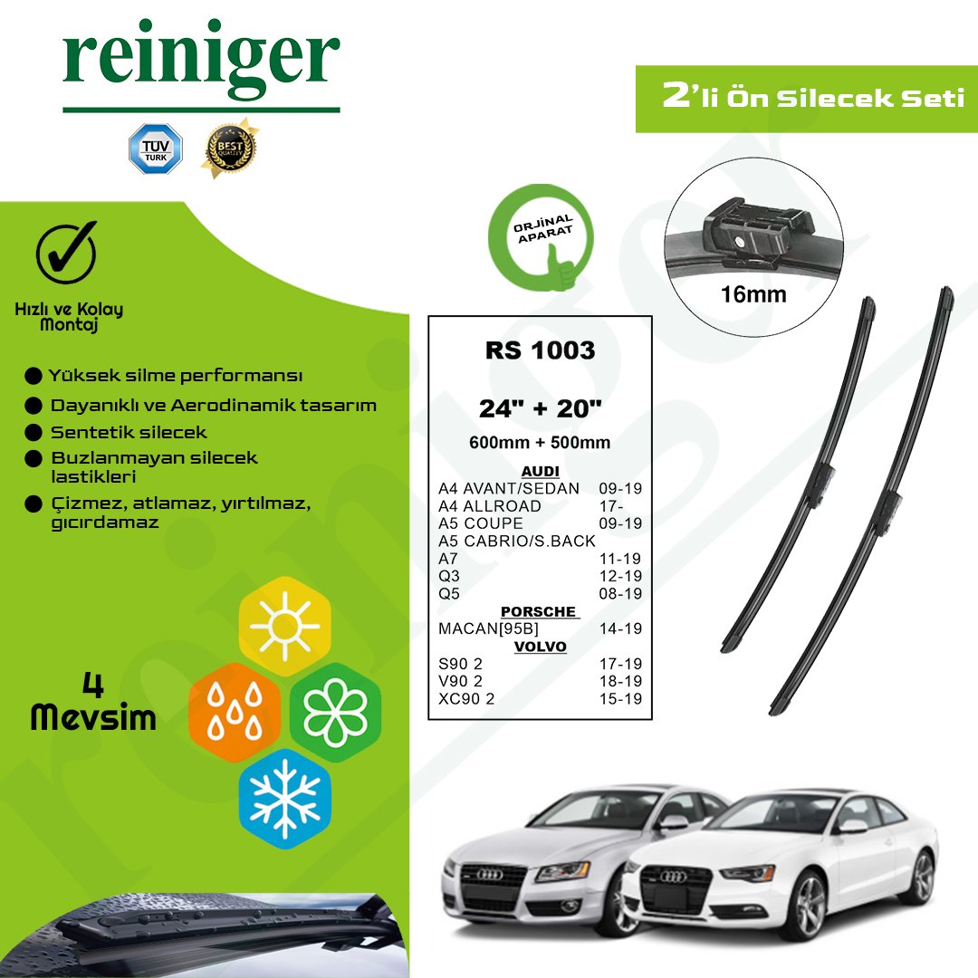 Reiniger Audi A4 Avant - Sedan (2009-2019) Ön Silecek Takımı