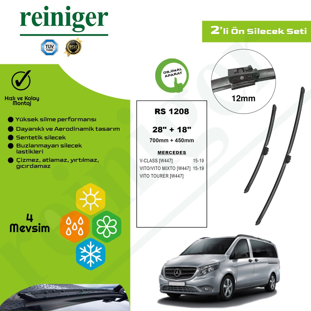 Reiniger Mercedes Vito (W447) (2015-2019) Ön Silecek Takımı