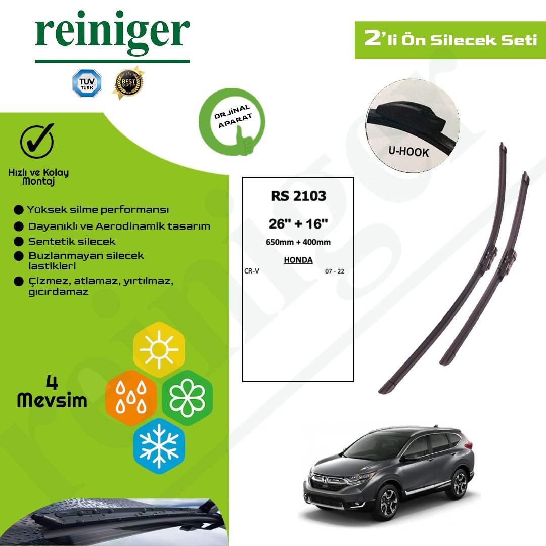Reiniger Honda CR-V (2007-2022) Ön Silecek Takımı