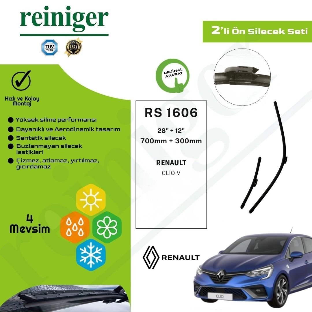 Reiniger Renault Clio V Ön Silecek Takımı