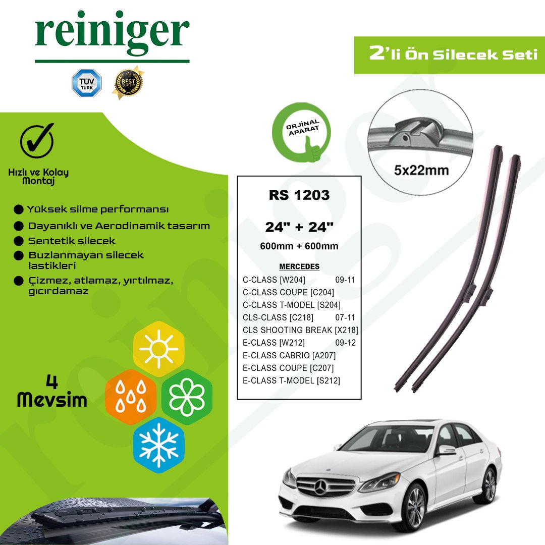 Reiniger Mercedes C Classe (W204) (2009-2011) Ön Silecek Takımı