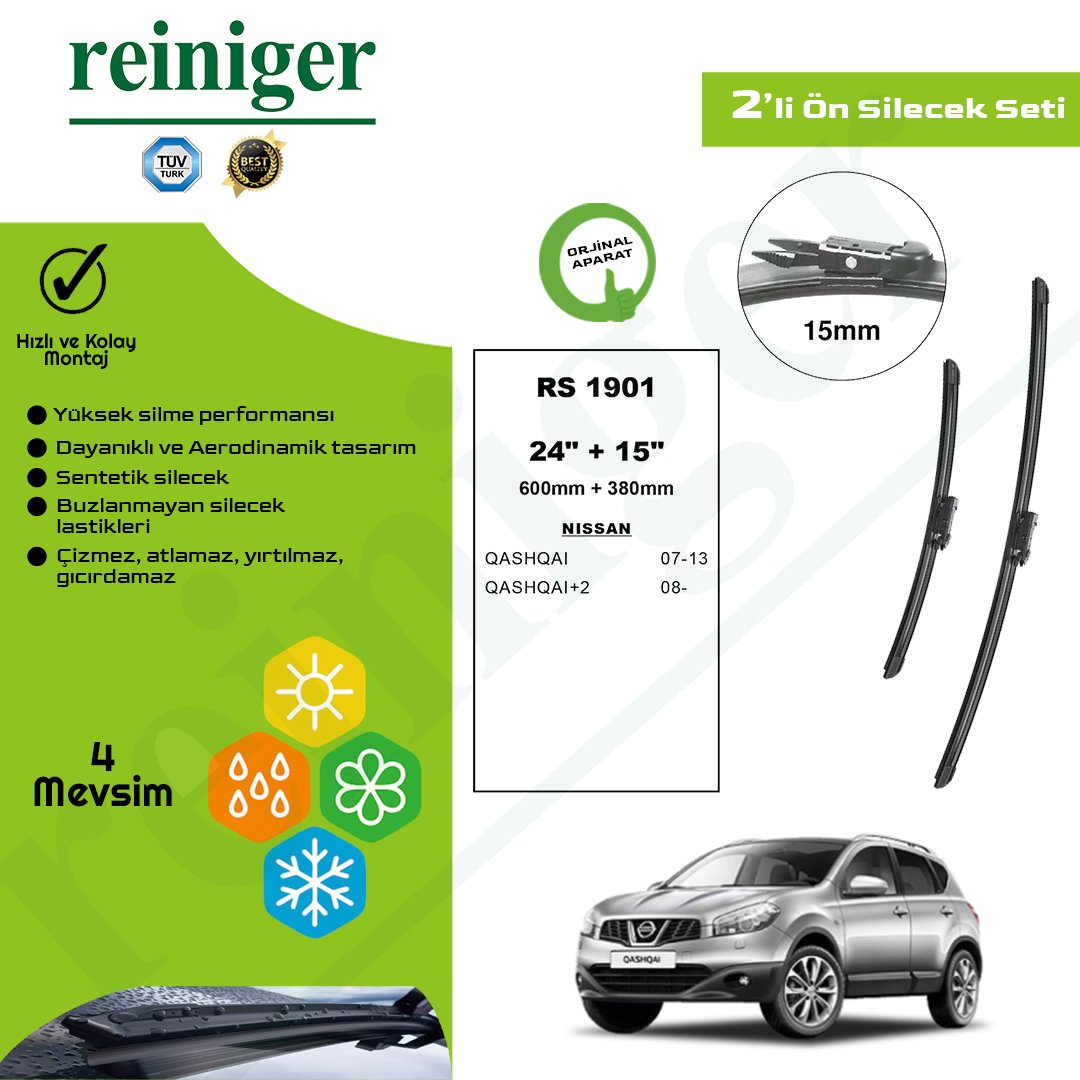 Reiniger Nissan Qashqai (2007-2013) Ön Silecek Takımı