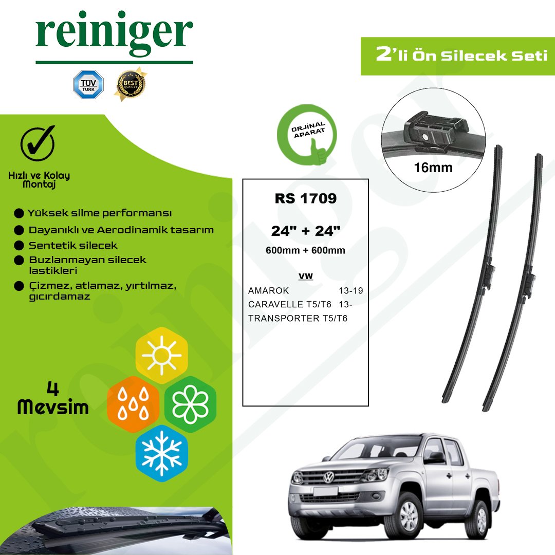 Reiniger Volkswagen Amarok (2013-2019) Ön Silecek Takımı