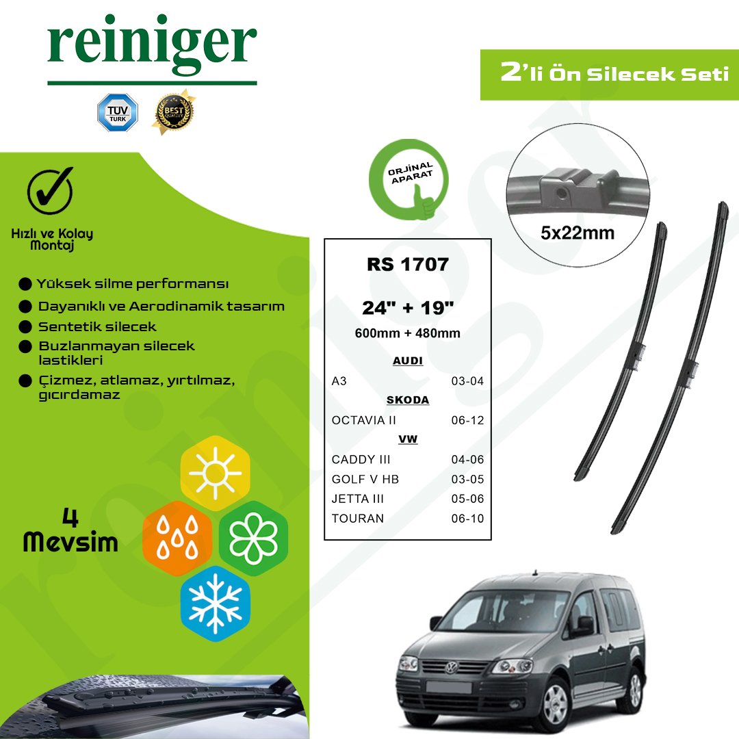 Reiniger Volkswagen Caddy (2004-2006) Ön Silecek Takımı