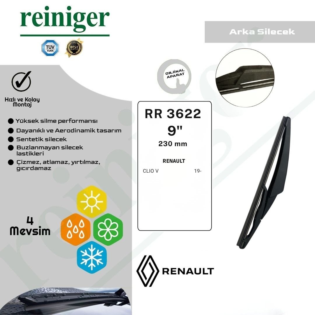 Reiniger Renault Clio V Arka Silecek Süpürgesi