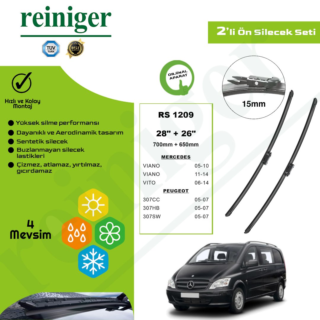 Reiniger Mercedes Vito (W639) (2006-2014) Ön Silecek Takımı