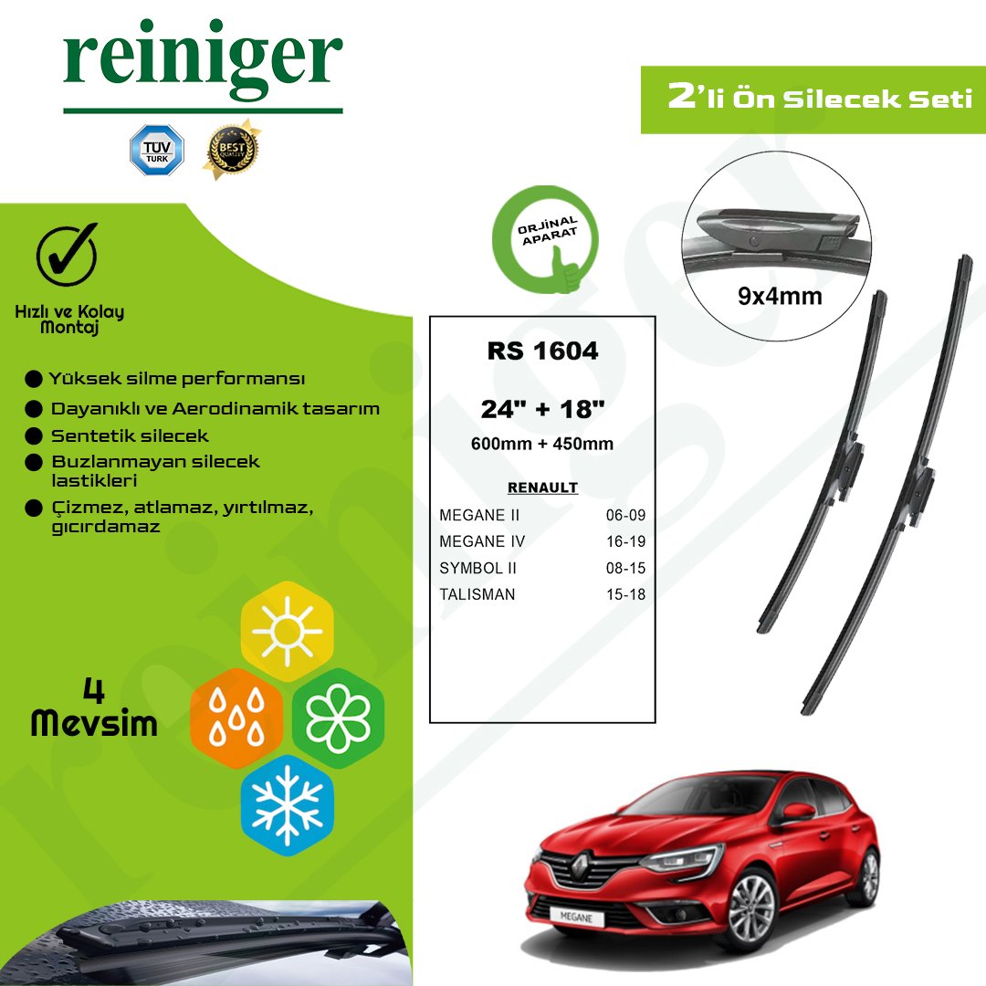 Reiniger Renault Megane 4 (2016-2019) Ön Silecek Takımı