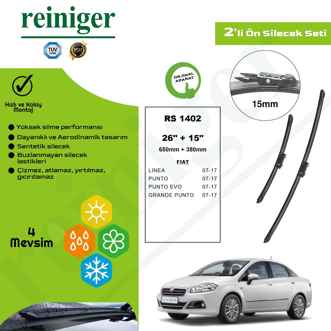 Reiniger Fiat Linea (2007-2017) Ön Silecek Takımı