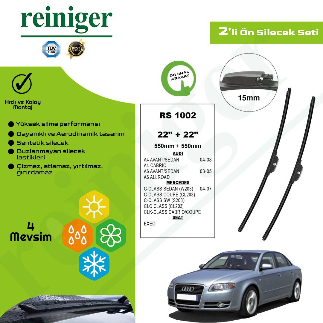 Reiniger Audi A4 Avant - Sedan (2004-2008) Ön Silecek Takımı