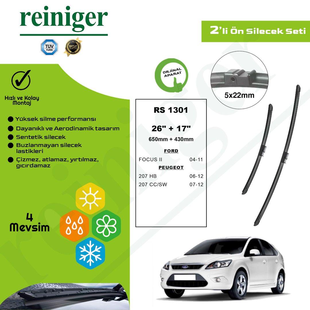 Reiniger Ford Focus 2 (2004-2011) Ön Silecek Takımı
