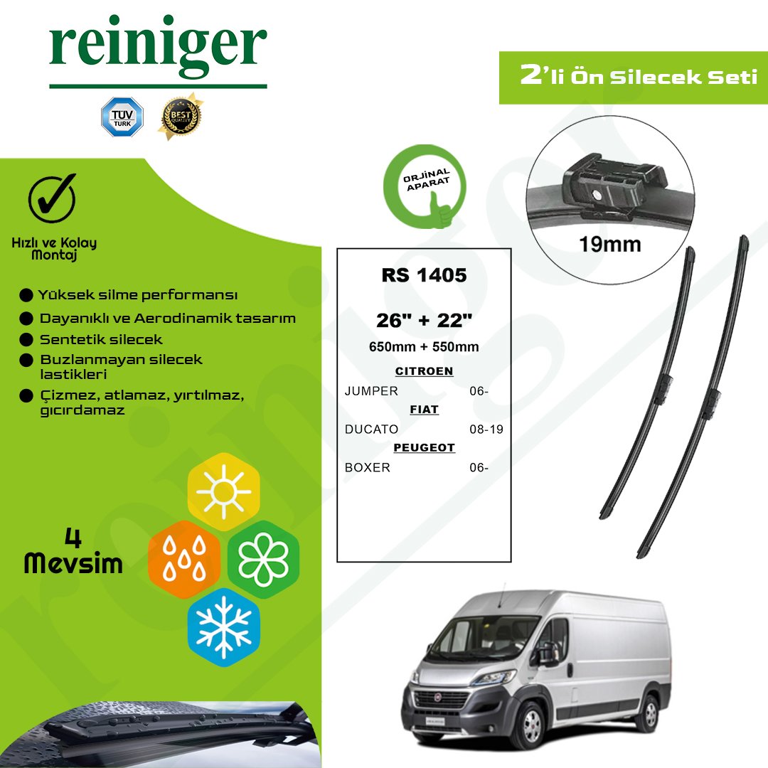Reiniger Fiat Ducato (2008-2019) Ön Silecek Takımı