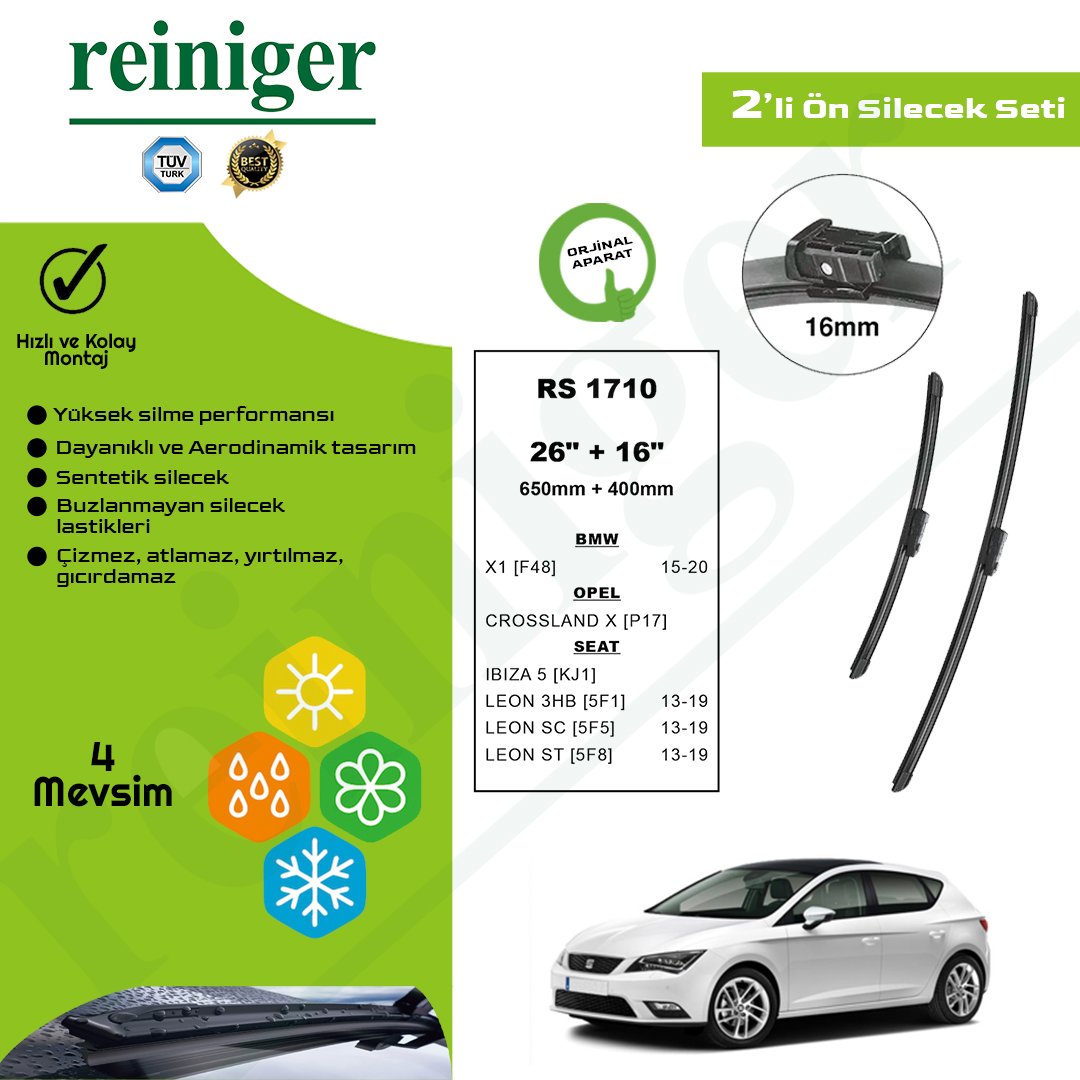 Reiniger Seat Leon (2013-2019) Ön Silecek Takımı