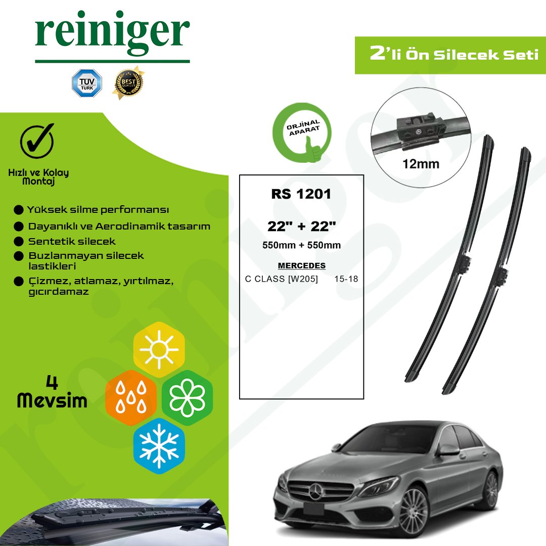 Reiniger Mercedes C Klasse (W205) (2015-2018) Ön Silecek Takımı